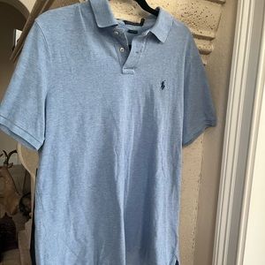 RALPH LAUREB HEATHER BLUE POLO